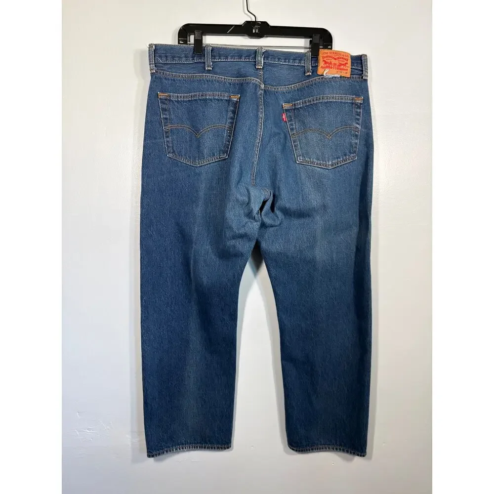Levi’s 501 42x30 Medium Wash 100% Cotton Straight Leg Denim Jean Rigid